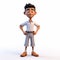Youthful Hispanicore Cartoon Character Rendered In Vray Tracing Style