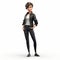 Youthful Protagonist: 3d Cartoon Design Of An American Female