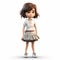 Youthful Protagonist: A 3d Cartoon Girl In Skirt