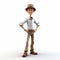 Youthful Protagonist 3d Model: Man In Brown Hat And Tan Pants