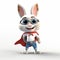 Youthful Protagonists: 3d Animation Character Bunny With Glasses For Superman