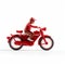 Youthful Protagonists: A Toy Person On A Red Motorcycle