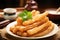 Youtiao on a plate with parsley