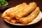 Youtiao on a plate with parsley