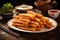 Youtiao on a plate in traditional style