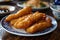 Youtiao on a plate in traditional style