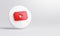 Youtube Acrylic Glass Icon Account Promotion Template White Background 3D Rendering