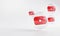 Youtube Acrylic Icon Inside Bubble Glass Copy Space 3D