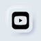 Youtube icon. Neumorphic UI UX white user interface web button. Neumorphism. Kiev, Ukraine - April, 19, 2021