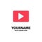YouTube, Paly, Video, Player Business Logo Template. Flat Color