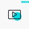 YouTube, Paly, Video, Player turquoise highlight circle point Vector icon