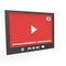 Youtube screen in white background 3d render