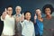 Youve got our approval. Portrait of a diverse team of creative colleagues giving you a thumbs up in the studio.