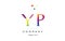 yp y p creative rainbow colors alphabet letter logo icon