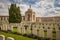 Ypres, Belgium - May 23, 2019: Landscape view of graves and memorials at the Yypres Tyne Cot War Cemetary, Ypres, Belgium