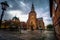 Ystad - October 22, 2017: Saint Mary`s Church at the historic center of the town of Ystad in Skane, Sweden