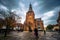 Ystad - October 22, 2017: Saint Mary`s Church at the historic center of the town of Ystad in Skane, Sweden