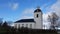 Ytterhogdalen church in autumn in Harjedalen in Sweden