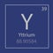 Yttrium Y chemical element icon