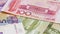 Yuan bank notes rotating business background