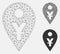 Yuan Map Marker Vector Mesh Network Model and Triangle Mosaic Icon