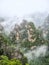 Yuanjiajie Scenic Area with clouds and mist, Wulingyuan, Zhangjiajie National Forest Park, Hunan Province, China, Asia