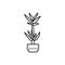 Yucca icon. Simple line, outline vector elements of house plant for ui and ux, website or mobile application
