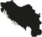 Yugoslavia Peninsula State Map Vector silhouette