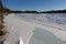 Yukon river banks in winter near Whitehorse
