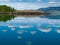 Yukon wilderness reflected on calm lake