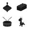 Yula, lego, drum, giraffe.Toys set collection icons in black style vector symbol stock illustration web.