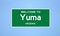 Yuma, Arizona city limit sign. Town sign from the USA.