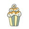 Yummy cake on a white background. Doodle. Vector illustration