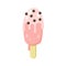 Yummy cold sweet ice cream, color vector illustration