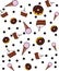 Yummy colorful sweet lollipop candy cupcake donut ice cream pattern