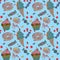 Yummy colorful sweet lollipop candy cupcake donut ice cream pattern