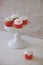 Yummy cupcakes. Valentine sweet love cupcake on table on light b