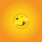 Yummy icon. Hungry smiling face with mouth and tongue emoji. Delicious, healthy funny lunch tasty mood smile avatar