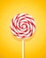 Yummy lollipop at stick holiday sweetness yellow