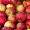 Yummy pile of apples in market stall