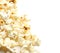 Yummy popcorn on white background