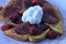 Yummy, Raspberry French toast with jam and whip cream