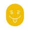 Yummy smile with open eyes glyph color icon