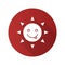 Yummy sun smile flat design long shadow glyph icon