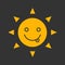 Yummy sun smile glyph color icon