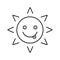 Yummy sun smile linear icon