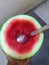 Yummy Watermelon with spoon