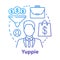 Yuppie blue concept icon. Business person idea thin line illustration. Top manager. Office worker. Young urban