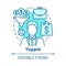 Yuppie blue concept icon. Business person idea thin line illustration. Top manager. Office worker. Young urban