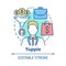 Yuppie concept icon. Business person idea thin line illustration. Top manager. Office worker. Young urban professional